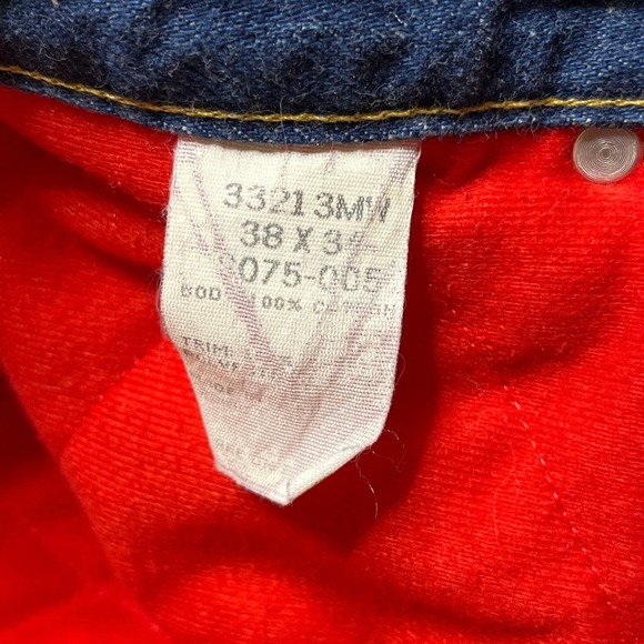Wrangler Rugged Wear Blue Denim Jeans Red Fleece Thermal Lined 33213MW Sz 38X34 - Picture 5 of 7